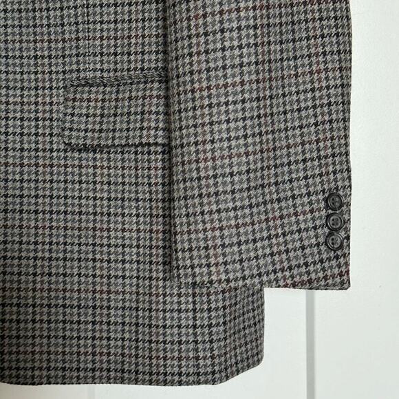Pierre Balmain 100% Wool Single Breasted Houndstooth Blazer Jacket Mens 40R - Picture 3 of 9